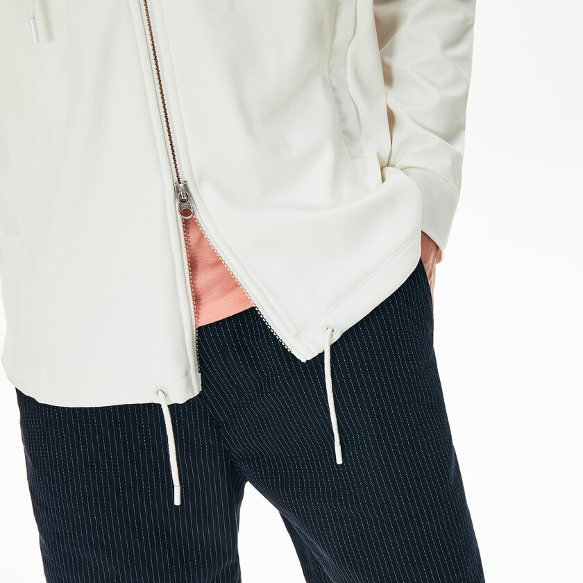 Men's Lacoste White Jackets Two-Tone Zip-Up JL5-54405N2