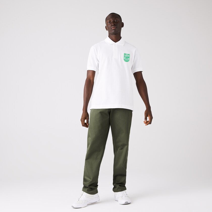 Men's Lacoste White Polo Shirts & The Everglades Foundation Co-Branded PF5-61776Q7