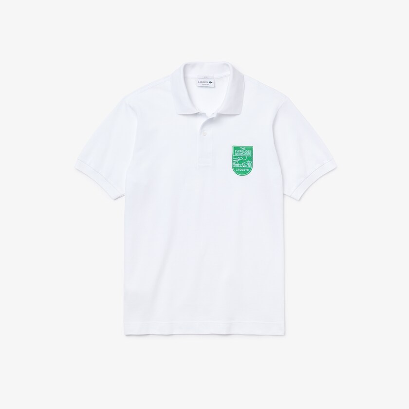 Men's Lacoste White Polo Shirts & The Everglades Foundation Co-Branded PF5-61776Q7