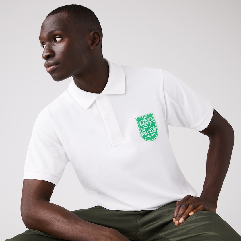 Men's Lacoste White Polo Shirts & The Everglades Foundation Co-Branded PF5-61776Q7