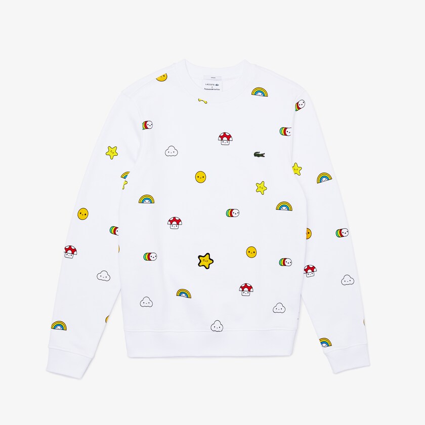 Men's Lacoste White Sweatshirts x FriendsWithYou Design TT4-40204A2