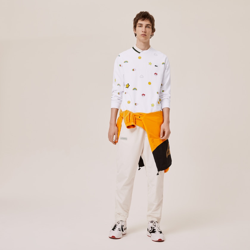 Women's Lacoste White Sweatshirts x FriendsWithYou Design QU2-21072U0