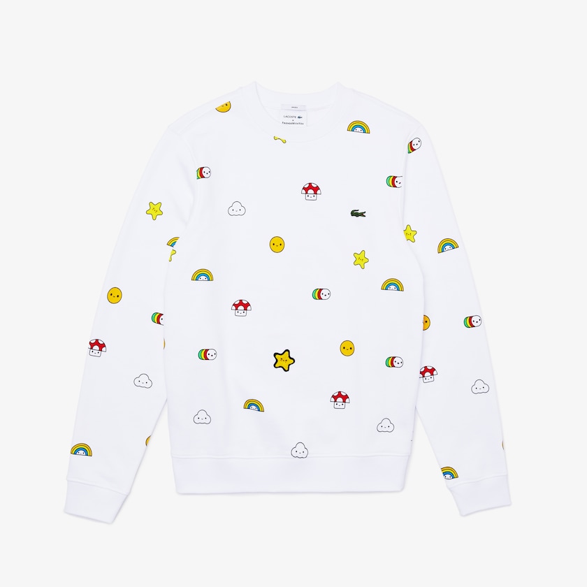 Women's Lacoste White Sweatshirts x FriendsWithYou Design QU2-21072U0