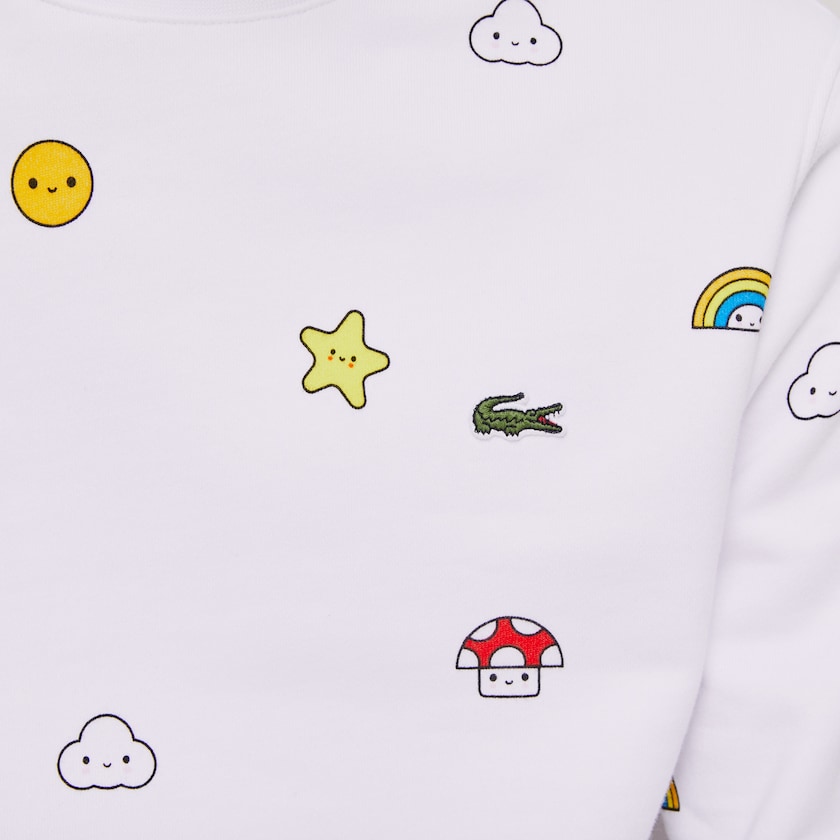 Women's Lacoste White Sweatshirts x FriendsWithYou Design QU2-21072U0