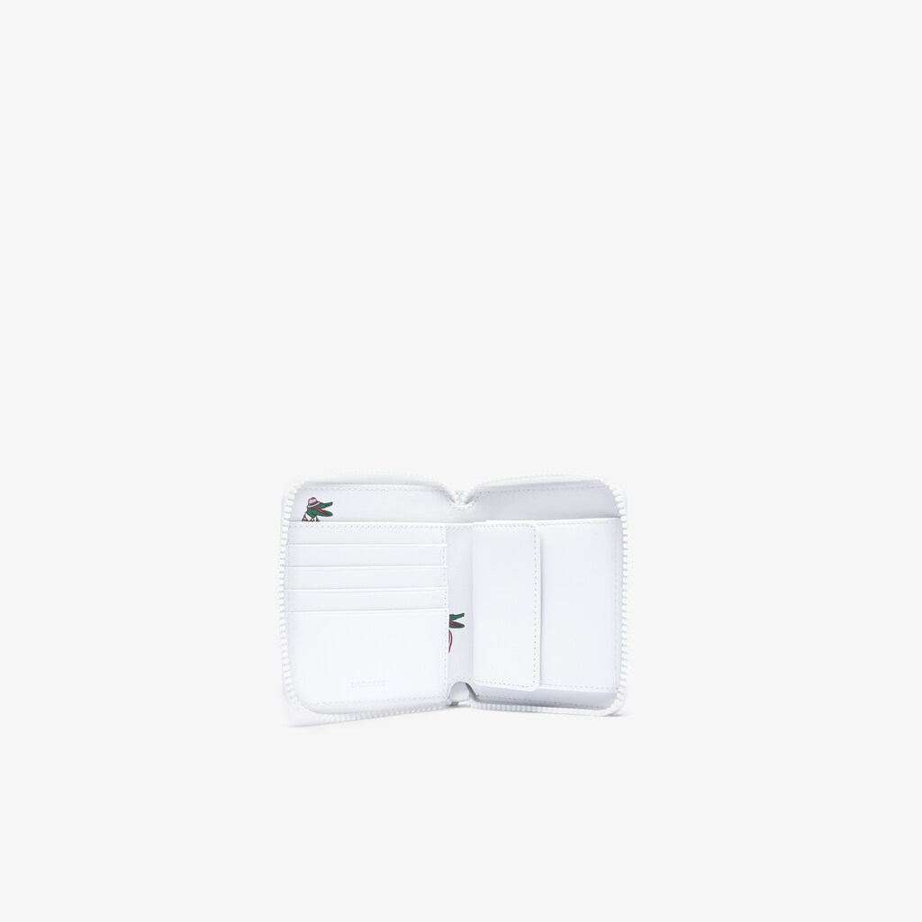 Men's Lacoste White Wallets x Jean-Michel Tixier Fun Printed Leather Zippered IK5-64656X9