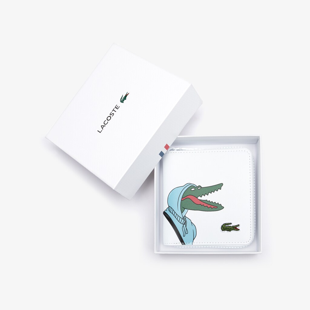Men's Lacoste White Wallets x Jean-Michel Tixier Fun Printed Leather Zippered IK5-64656X9