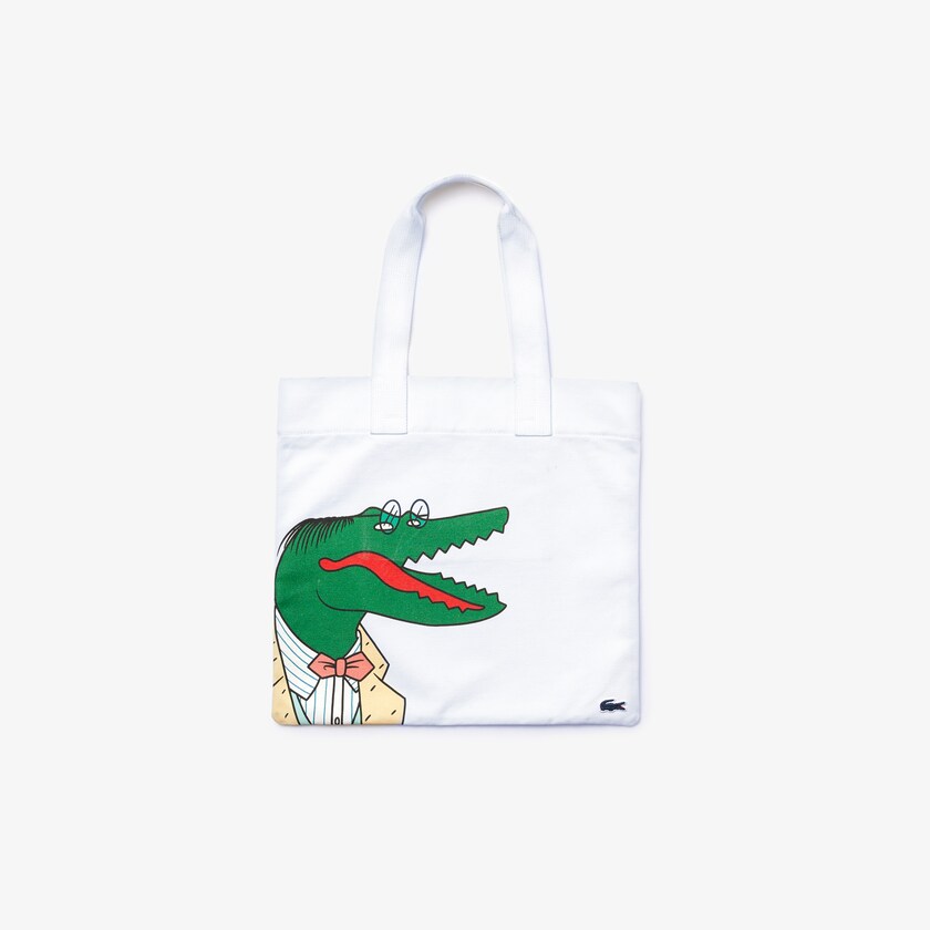 Men's Lacoste White Tote Bags x Jean-Michel Tixier Oversize Croc IG7-23282O5