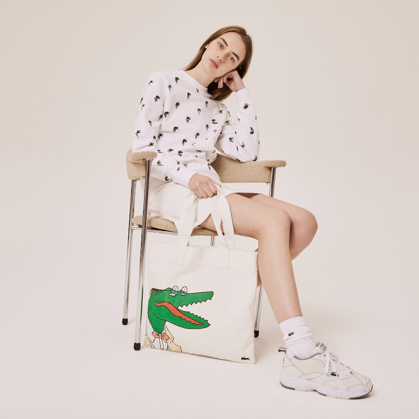 Men's Lacoste White Tote Bags x Jean-Michel Tixier Oversize Croc IG7-23282O5