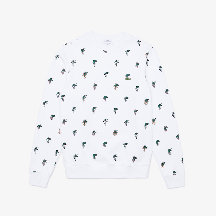 Women's Lacoste White Sweatshirts x Jean-Michel Tixier Print BY7-82668E9