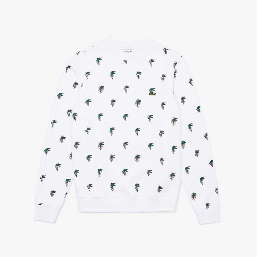 Men's Lacoste White Sweatshirts x Jean-Michel Tixier Print XR3-79567K8
