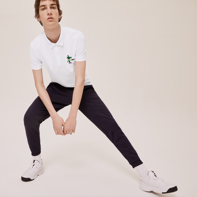 Men's Lacoste White Shirts x Jeremyville Design Classic Fit Polo XS7-63226K3