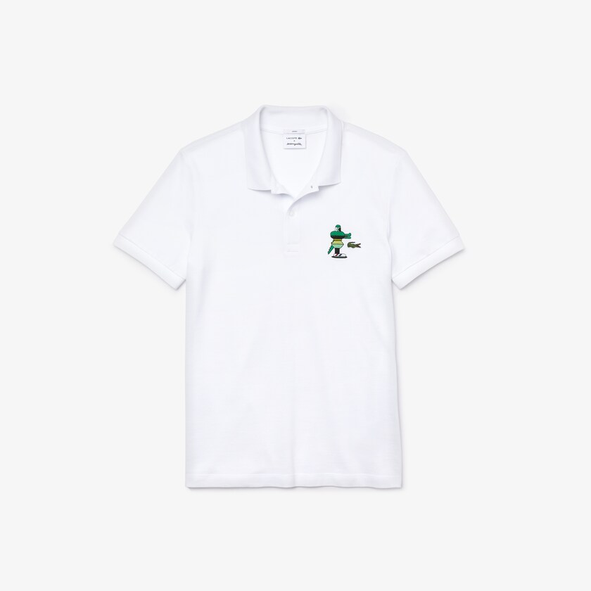 Men's Lacoste White Shirts x Jeremyville Design Classic Fit Polo XS7-63226K3