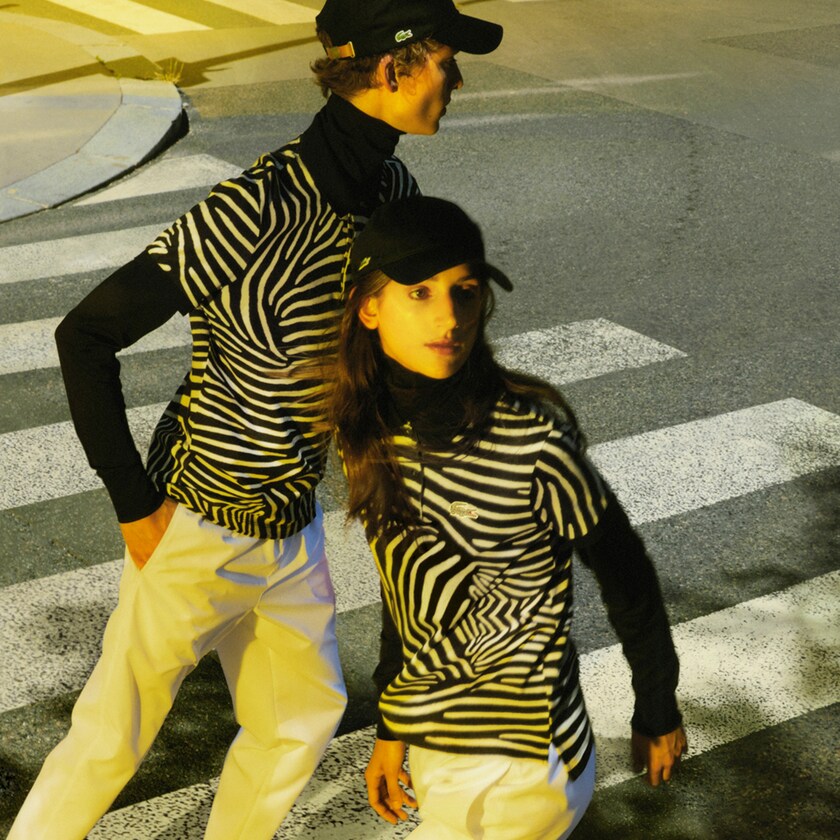 Women's Lacoste White Polo Shirts x National Geographic Animal Print Piqué NO5-62346W5