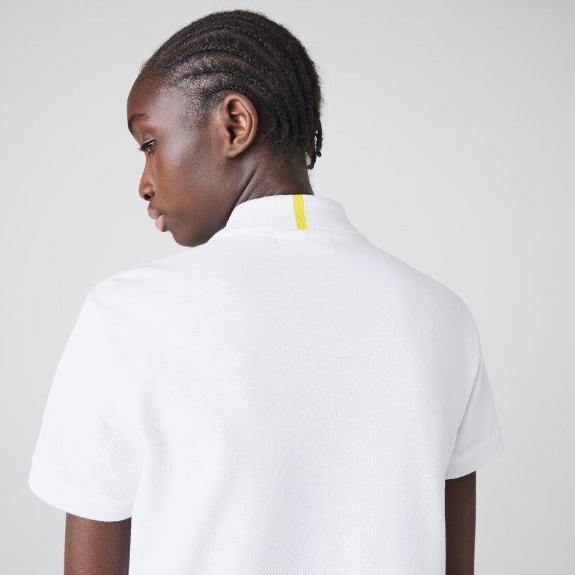Women's Lacoste White Polo Shirts x National Geographic Cotton Piqué SU7-13831N8
