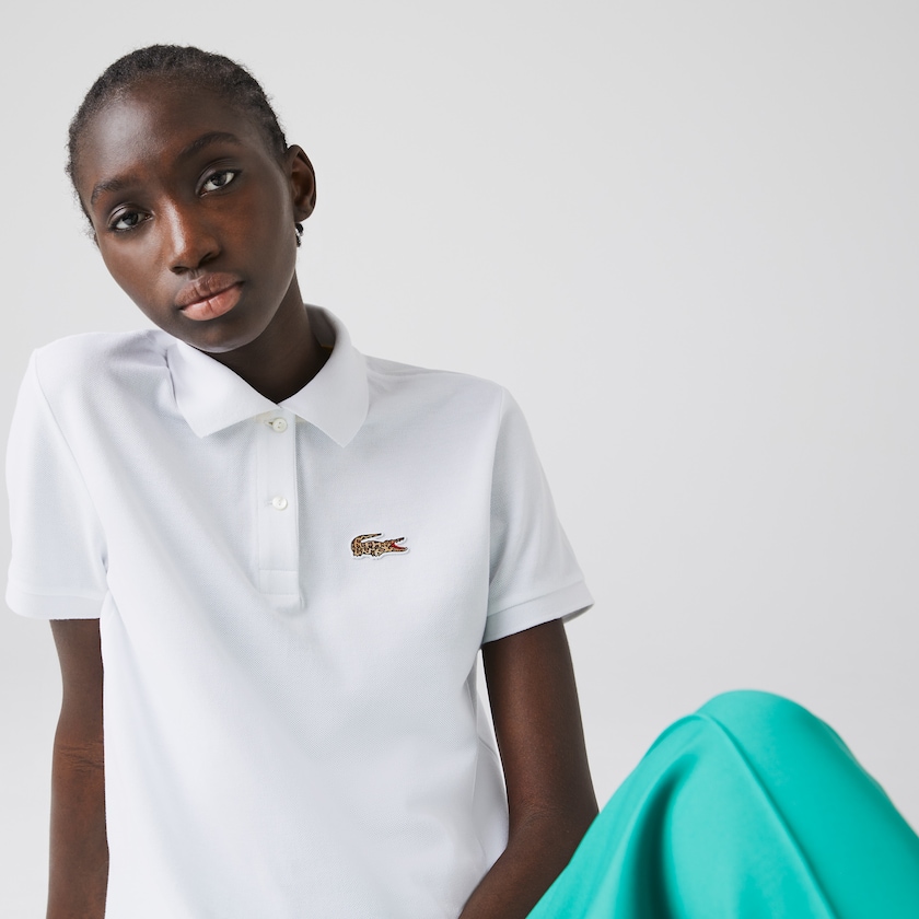 Women's Lacoste White Polo Shirts x National Geographic Cotton Piqué SU7-13831N8