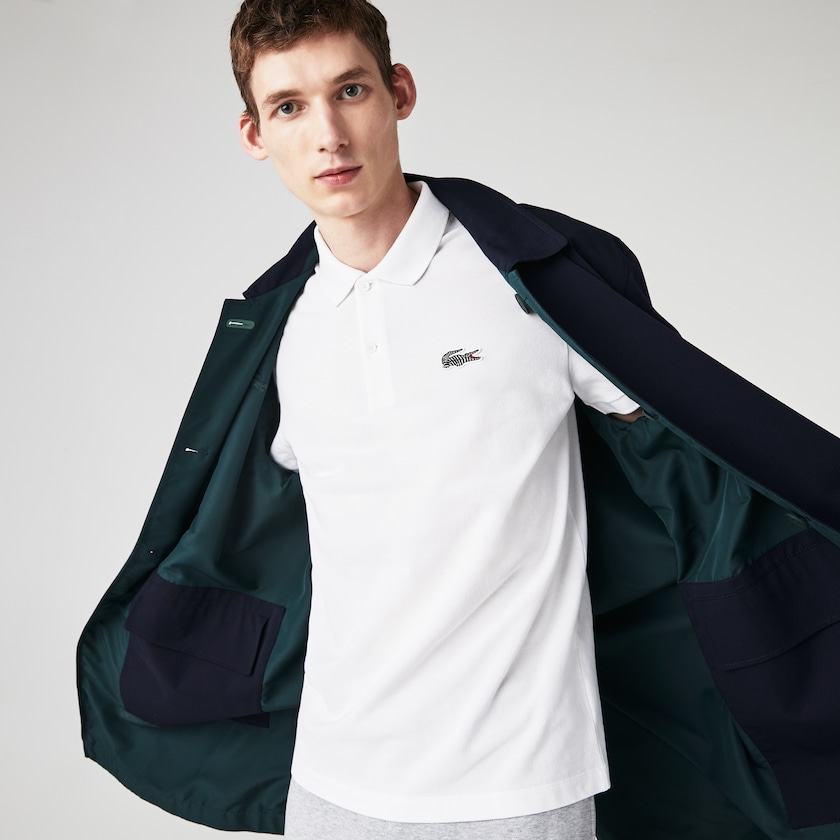 Men's Lacoste White Shirts x National Geographic Regular Fit Organic Cotton Polo YY9-63856J5