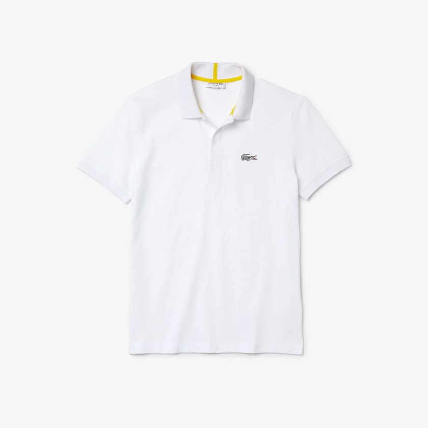 Men's Lacoste White Shirts x National Geographic Regular Fit Organic Cotton Polo YY9-63856J5
