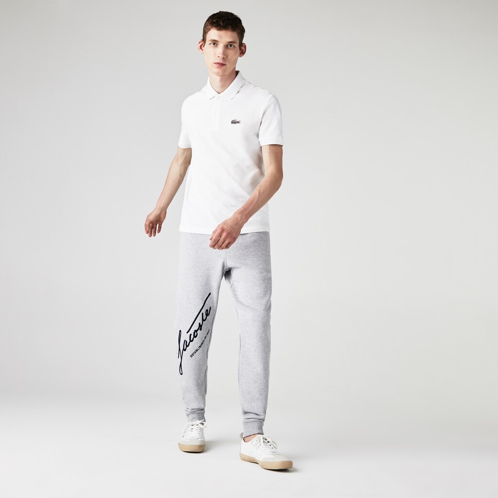 Men's Lacoste White Polo Shirts x National Geographic Regular Fit Organic Cotton ZX8-64046O7
