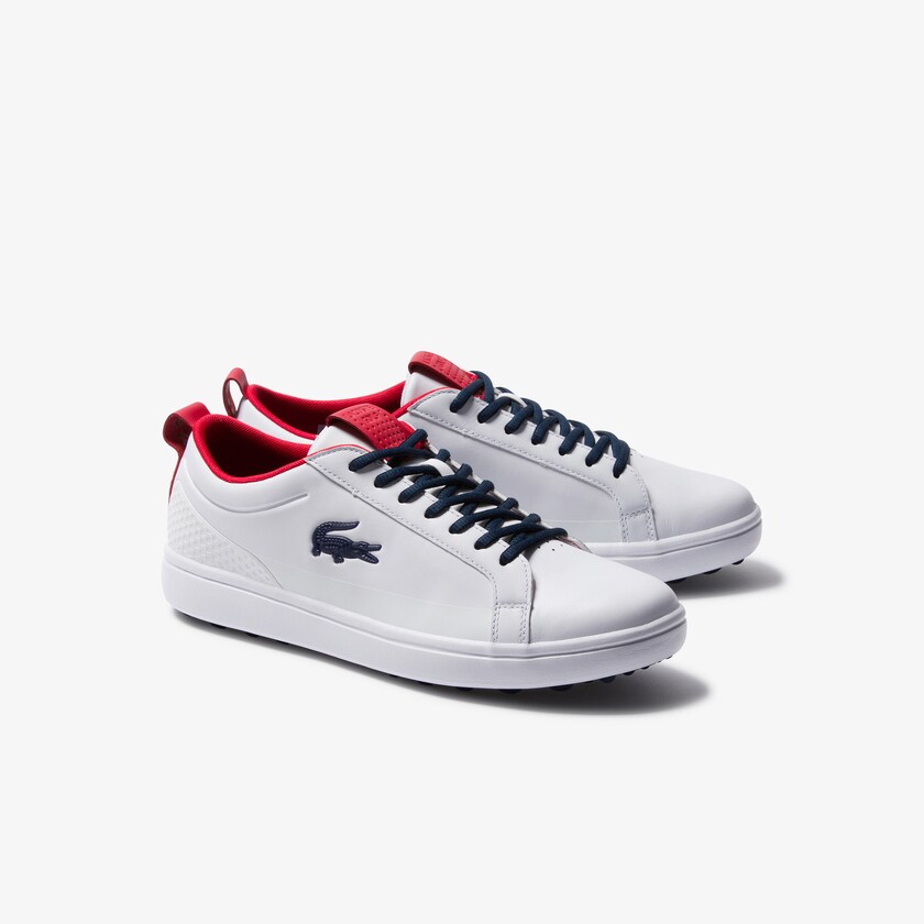 Men's Lacoste White / Beige Golf Shoes G Elite Synthetic UQ3-46614S7