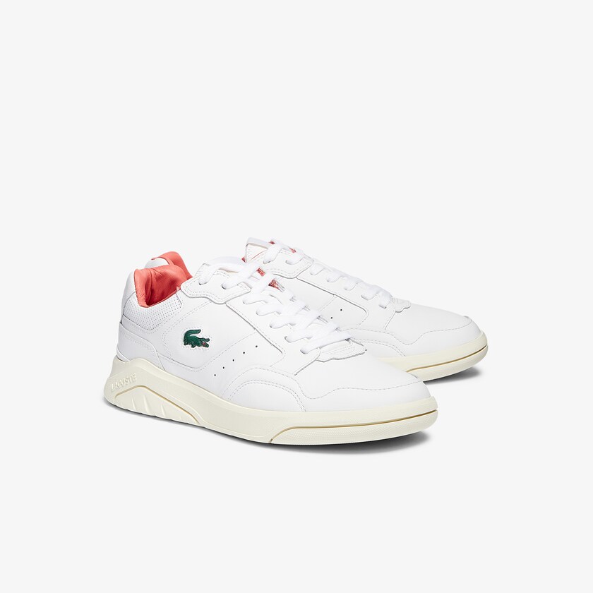 Men's Lacoste White / Beige Sneakers Game Advance Luxe Leather and Synthetic BL3-33313G6