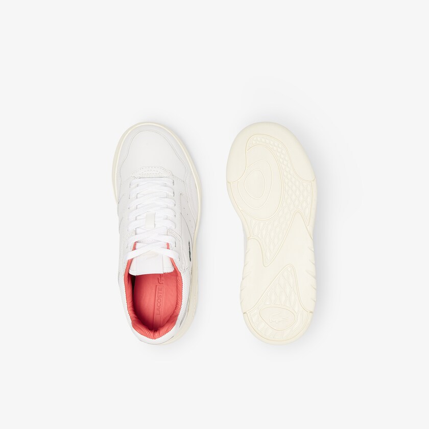 Women's Lacoste White / Beige Sneakers Game Advance Luxe Leather RO3-68736M7