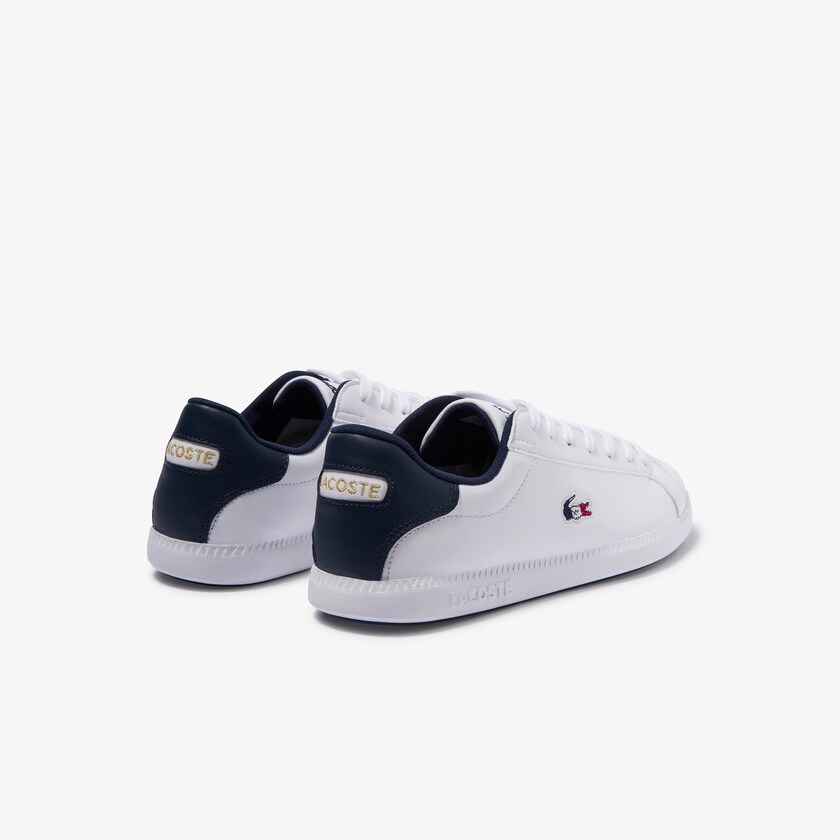 Men's Lacoste White / Beige Sneakers Graduate Tricolore Leather and Synthetic NU6-05400G2