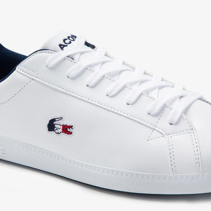Men's Lacoste White / Beige Sneakers Graduate Tricolore Leather and Synthetic NU6-05400G2