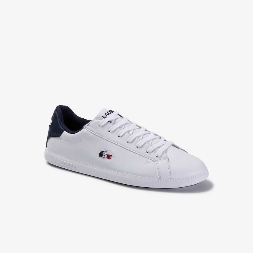 Men's Lacoste White / Beige Sneakers Graduate Tricolore Leather and Synthetic NU6-05400G2