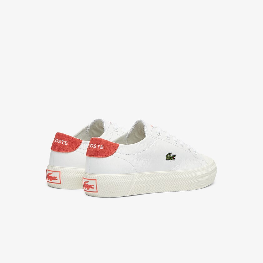 Women's Lacoste White / Beige Sneakers Gripshot Leather and Suede HH1-11481D6