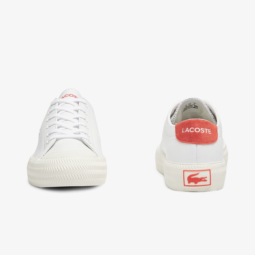 Women's Lacoste White / Beige Sneakers Gripshot Leather and Suede HH1-11481D6