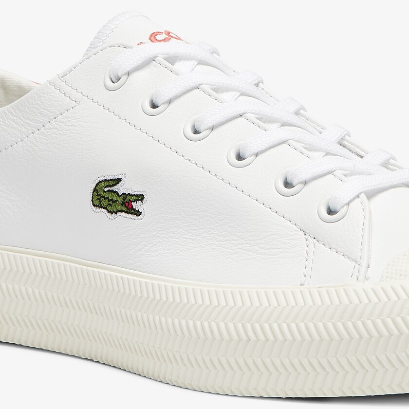 Women's Lacoste White / Beige Sneakers Gripshot Leather and Suede HH1-11481D6