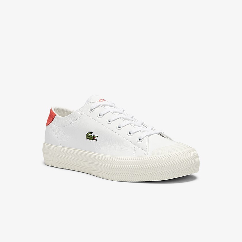 Women's Lacoste White / Beige Sneakers Gripshot Leather and Suede HH1-11481D6