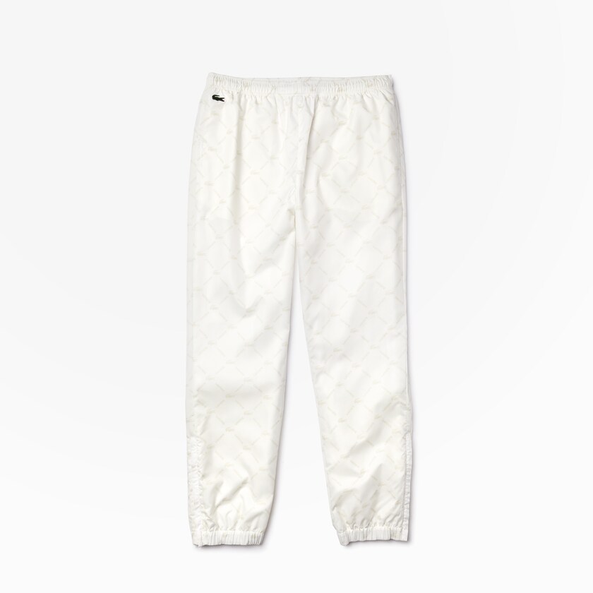 Men's Lacoste White / Beige Pants LIVE Print Tracksuit ZP9-79627J8