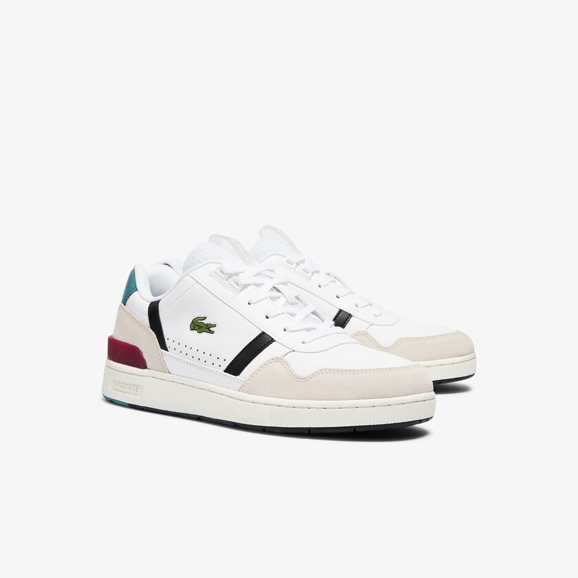 Men's Lacoste White / Beige Sneakers T-Clip Leather Colour-Pop EX4-49434Z1