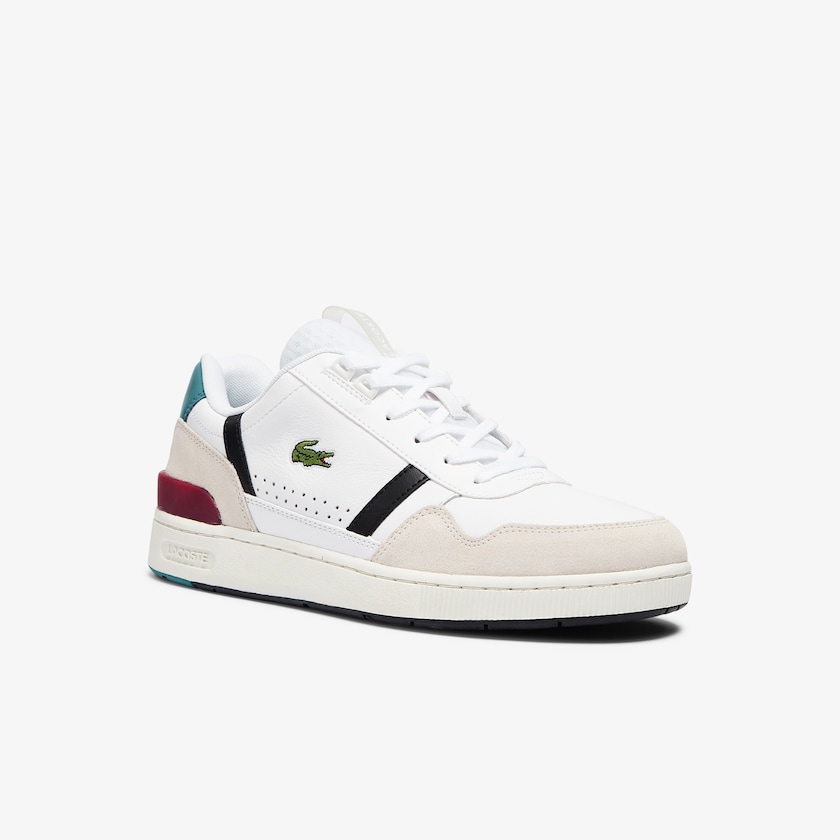 Men's Lacoste White / Beige Sneakers T-Clip Leather Colour-Pop EX4-49434Z1