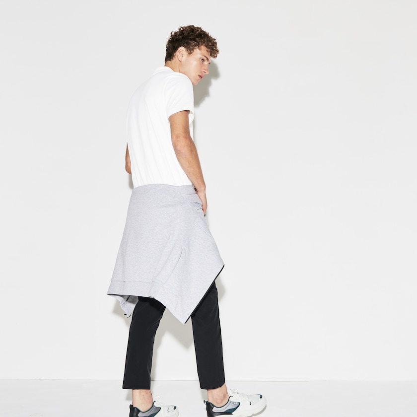 Men's Lacoste White / Black Polo Shirts SPORT Cotton Jersey RW0-29672F2