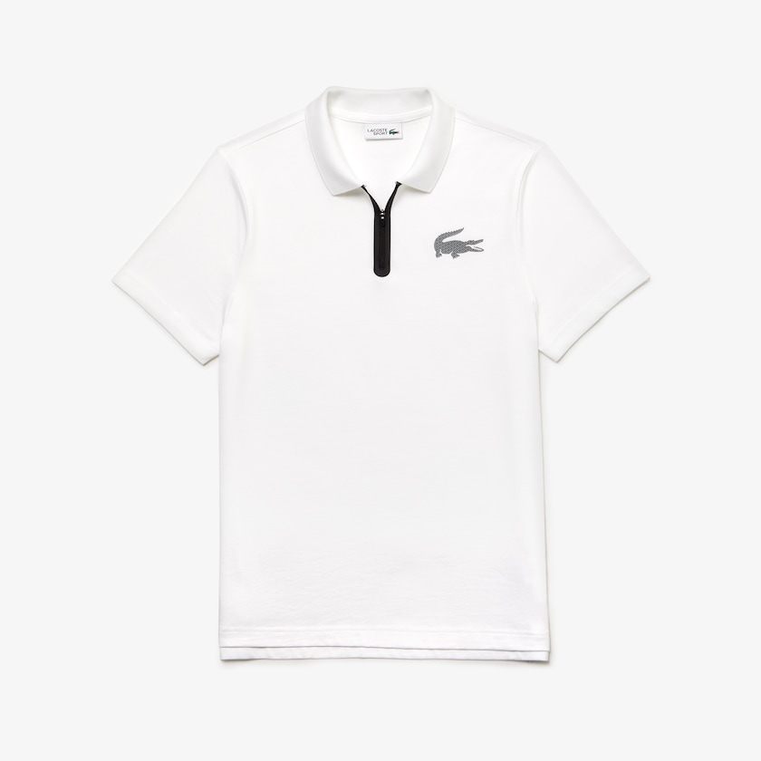 Men's Lacoste White / Black Polo Shirts SPORT Cotton Jersey RW0-29672F2