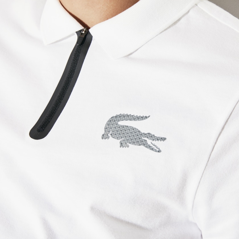 Men's Lacoste White / Black Polo Shirts SPORT Cotton Jersey RW0-29672F2