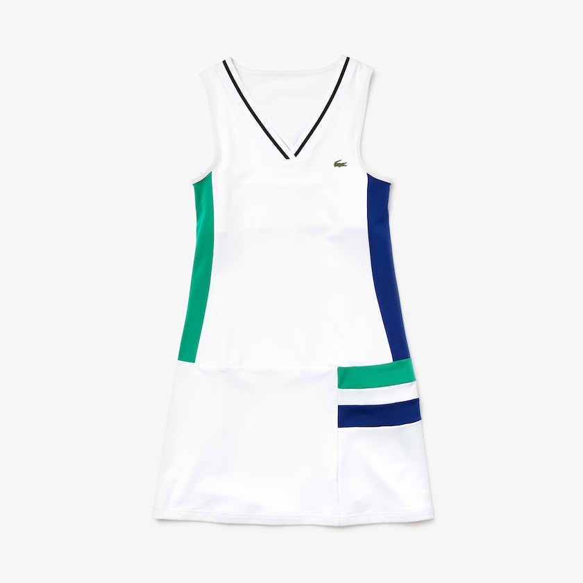 Women's Lacoste White / Black / Green / Blue / Black Dress SPORT Breathable Stretch Tennis XU6-17011F8