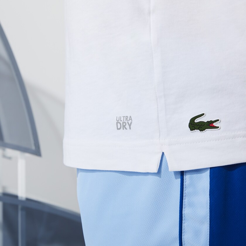 Men's Lacoste White / Blue T Shirts x Novak Djokovix Sport KB8-92139E2