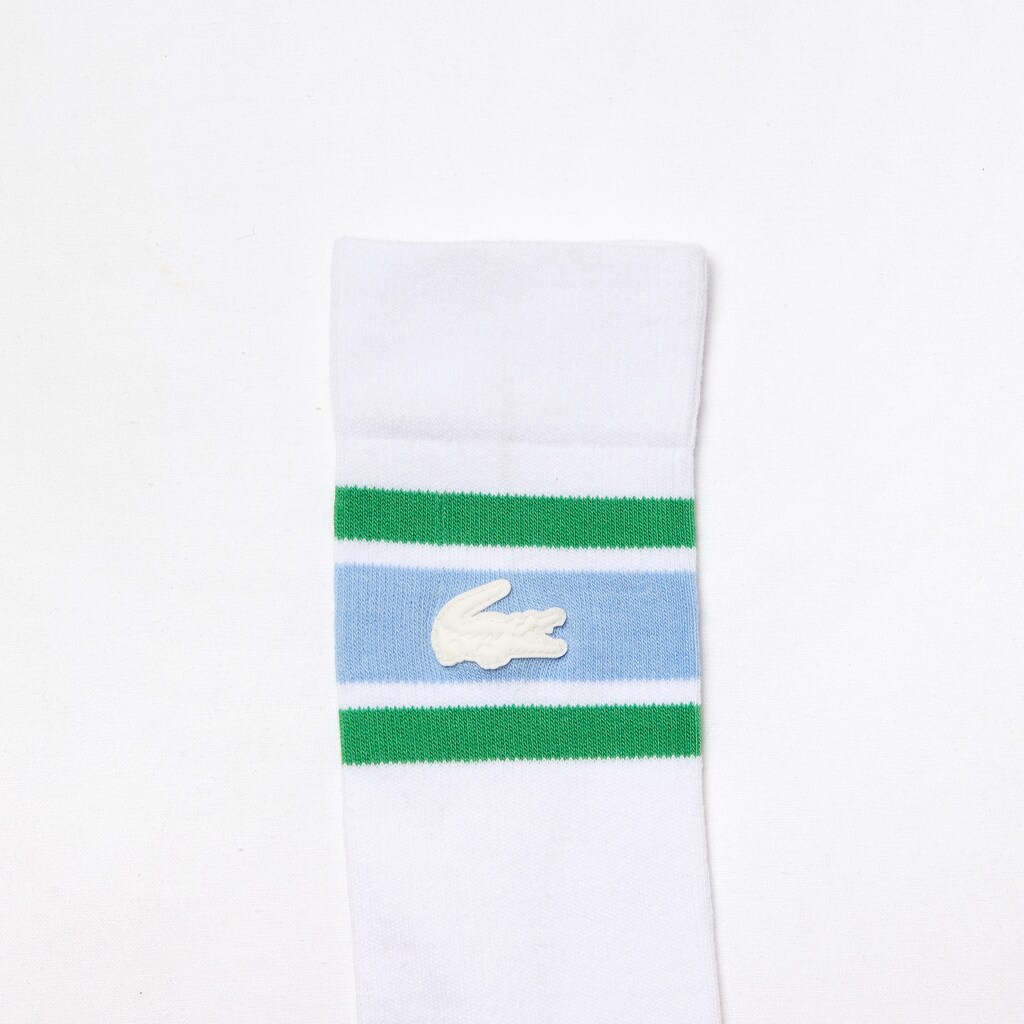Men's Lacoste White / Blue / Green Socks LIVE Striped Stretch-Cotton IJ8-89158Y0