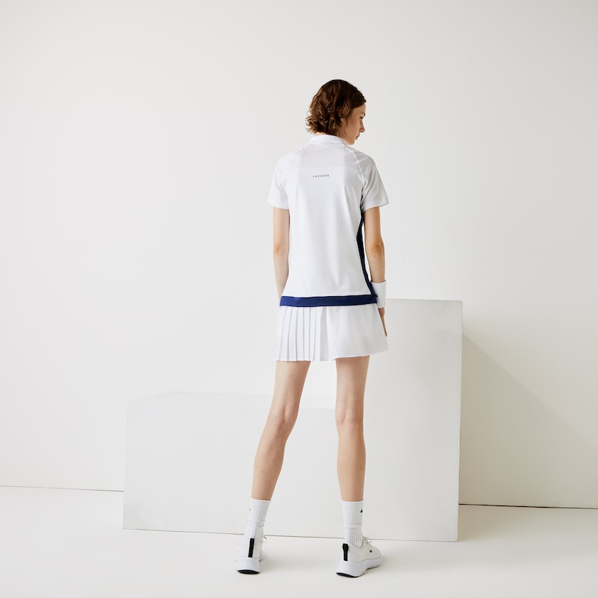 Women's Lacoste White / Blue / Green / Black Polo Shirts SPORT Breathable Stretch Tennis KT8-94139C4