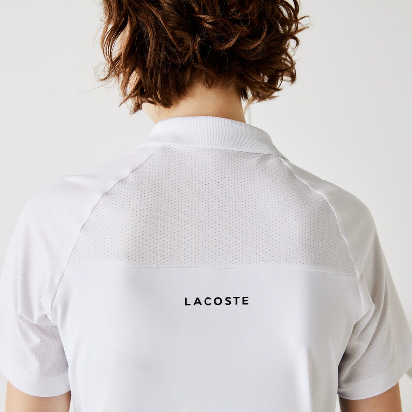 Women's Lacoste White / Blue / Green / Black Polo Shirts SPORT Breathable Stretch Tennis KT8-94139C4