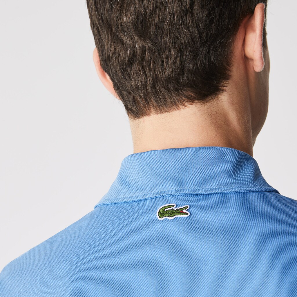 Men's Lacoste White / Blue / White Polo Shirts Heritage Slim Fit Stretch Cotton Piqué IC8-29022A3