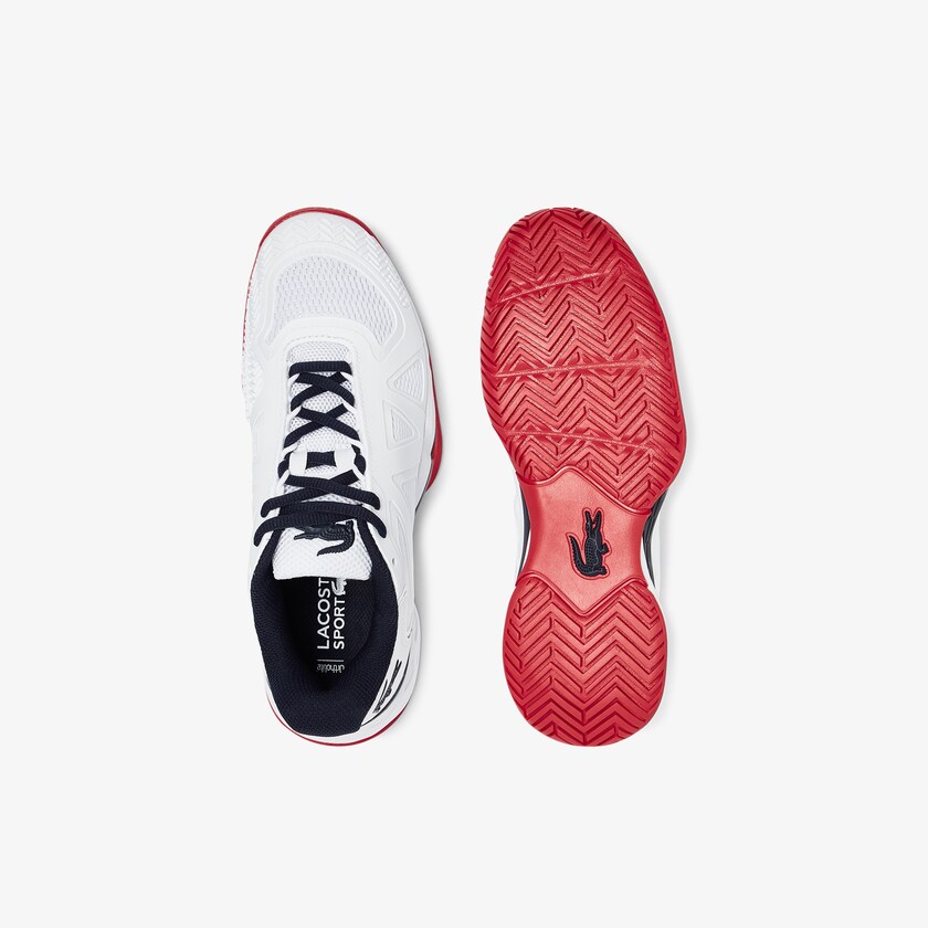 Women's Lacoste White / Coral Sneakers LC Scale II Textile QB2-13511R4