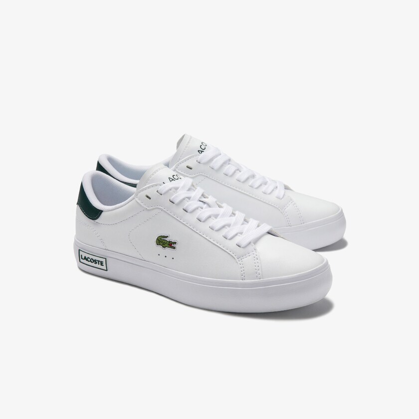 Women's Lacoste White / Dark Green Sneakers Powercourt Leather DZ0-13961D4