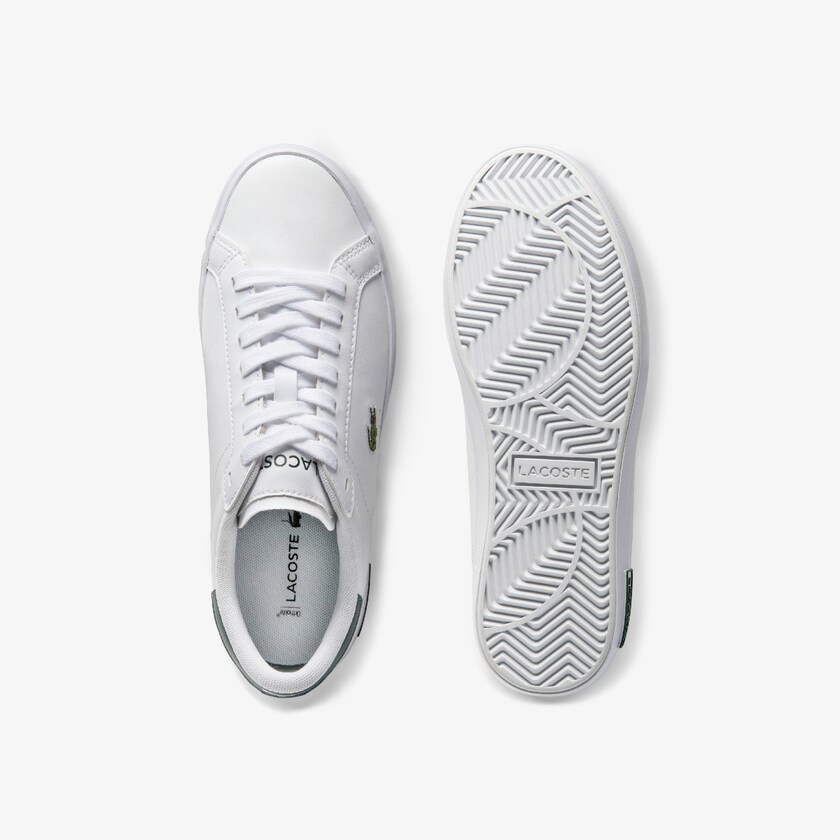 Women's Lacoste White / Dark Green Sneakers Powercourt Leather DZ0-13961D4