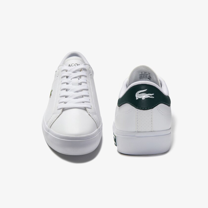 Women's Lacoste White / Dark Green Sneakers Powercourt Leather DZ0-13961D4