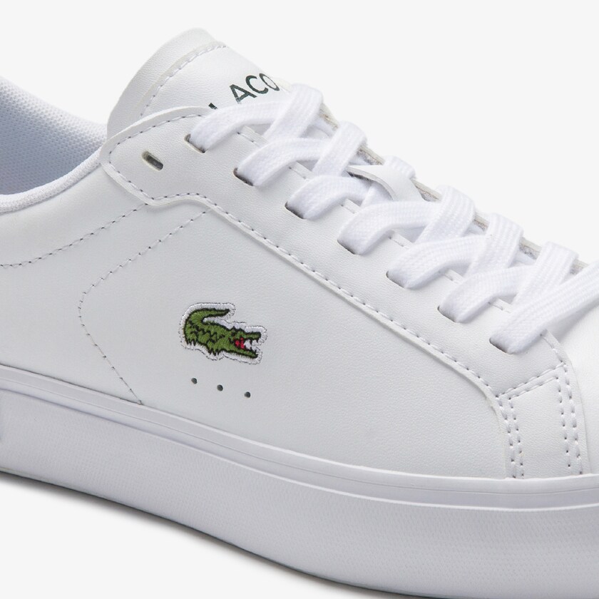 Women's Lacoste White / Dark Green Sneakers Powercourt Leather DZ0-13961D4