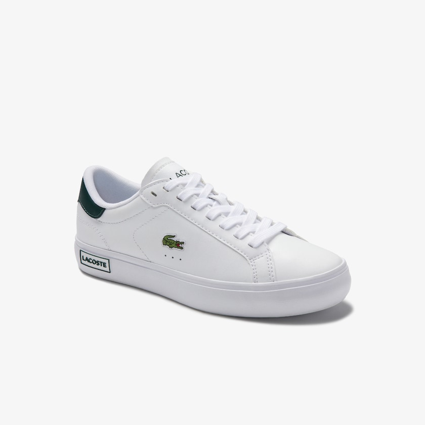 Women's Lacoste White / Dark Green Sneakers Powercourt Leather DZ0-13961D4